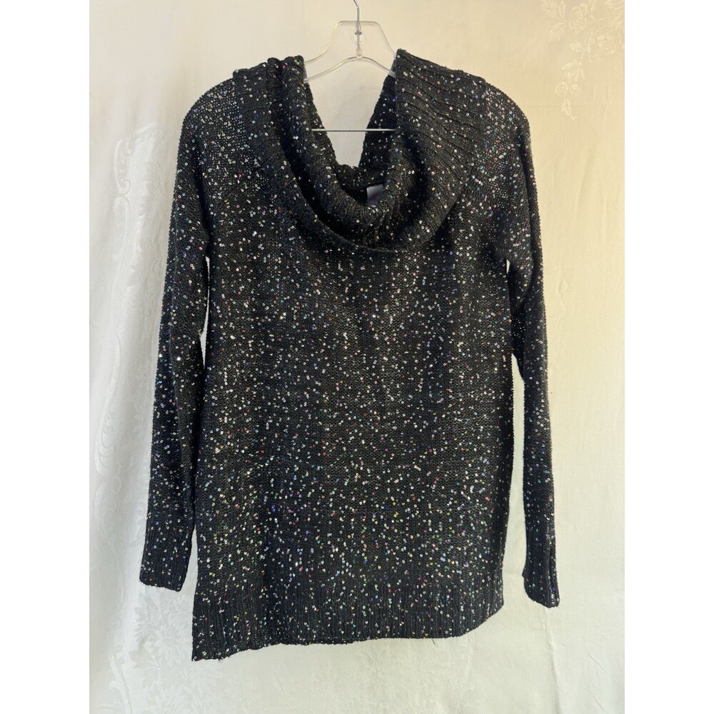 No Boundaries Cowl Neck Line Sequin Long Sleeve Festive Top  Size XL 15-17